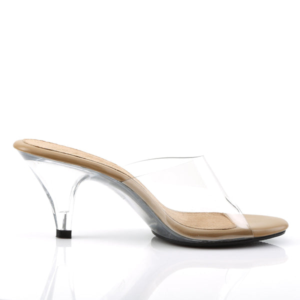 BELLE-301 Pantoletten Transparent/Tan von Fabulicious – Ansicht 5