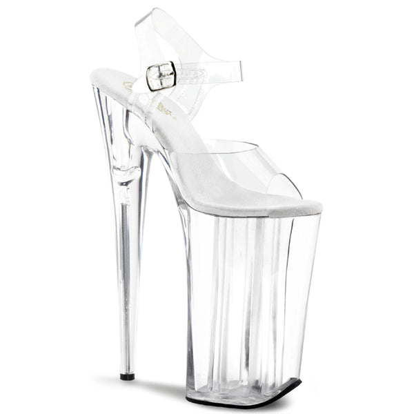 BEYOND-008 Plateau Sandaletten Weiß/Transparent von Pleaser