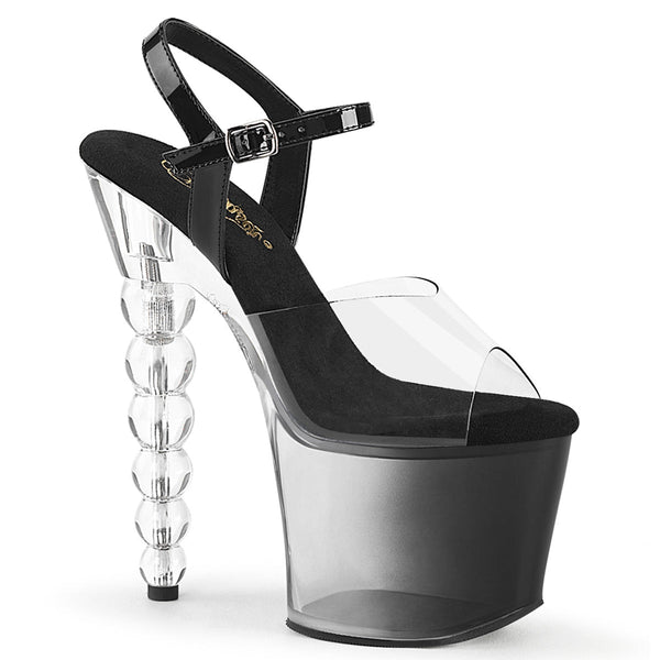 BLISS-708-1BC - Plateau High Heel Sandaletten - Schwarz/Transparent von Pleaser