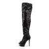 BLONDIE-R-3011 Plateau Overknee Stiefel - Schwarz von Pleaser – Ansicht 3