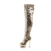 BLONDIE-R-3011 Plateau Overknee Stiefel - Gold von Pleaser – Ansicht 3