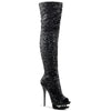 BLONDIE-R-3011 Plateau Overknee Stiefel - Schwarz von Pleaser