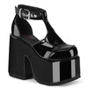 CAMEL-103 Pleateau Sandaletten Schwarz Lack von DemoniaCult