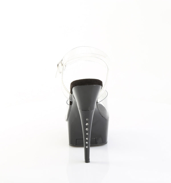 CAPTIVA-608 Plateau Sandaletten Transparent/Schwarz Strass von Pleaser – Ansicht 4
