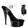 CAPTIVA-608 Plateau Sandaletten Transparent/Schwarz Strass von Pleaser