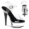 CAPTIVA-608 Plateau Sandaletten Transparent/Schwarz Strass von Pleaser