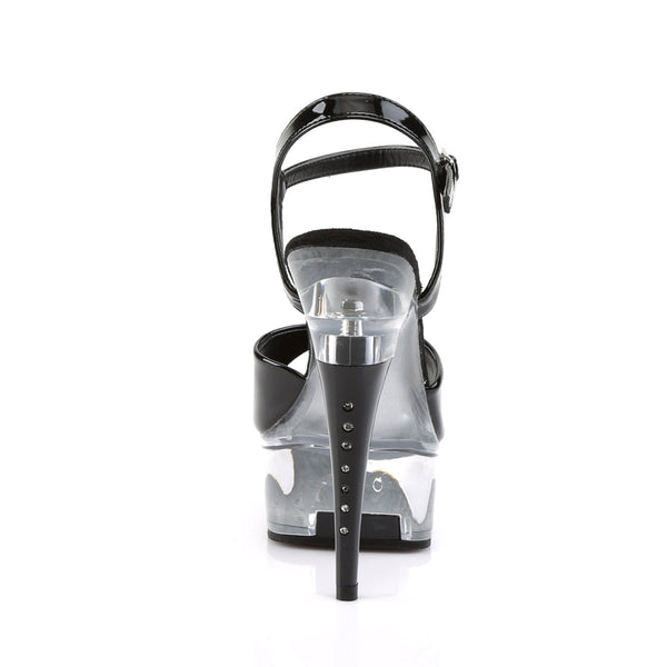 CAPTIVA-609 Plateau Sandaletten Schwarz/Transparent Strass von Pleaser – Ansicht 4