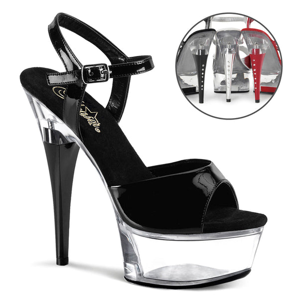 CAPTIVA-609 Plateau Sandaletten Schwarz/Transparent Strass von Pleaser