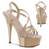 CAPTIVA-613 Plateau Sandaletten Beige Strass von Pleaser