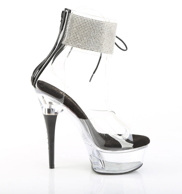 CAPTIVA-624RS Plateau Sandaletten Schwarz/Transparent Strass von Pleaser – Ansicht 5