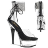 CAPTIVA-624RS Plateau Sandaletten Schwarz/Transparent Strass von Pleaser