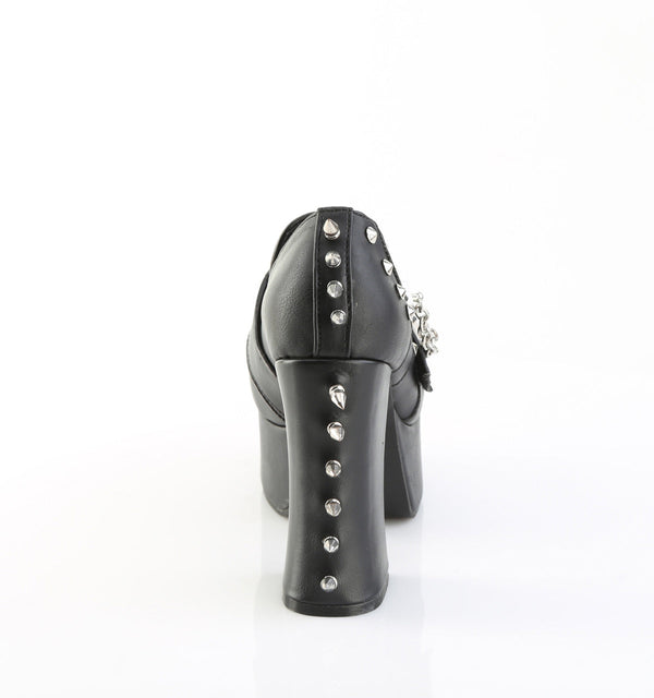 CHARADE-32 Plateau Pumps mit Nieten und Schiebeschloss von DemoniaCult – Ansicht 4