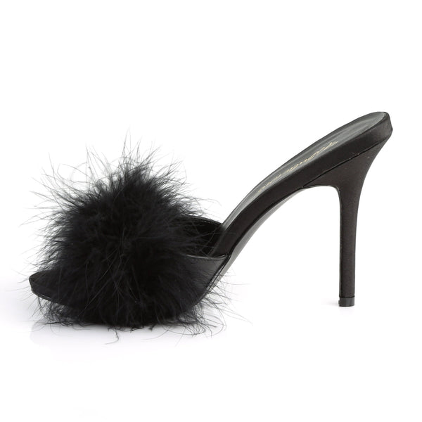 CLASSIQUE-01F Pantoletten - Schwarz von Fabulicious – Ansicht 3