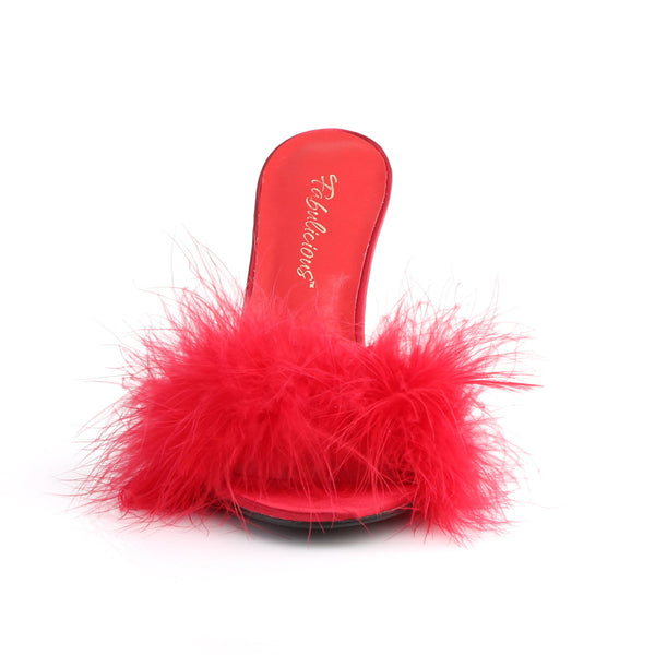 CLASSIQUE-01F Pantoletten Rot von Fabulicious – Ansicht 2