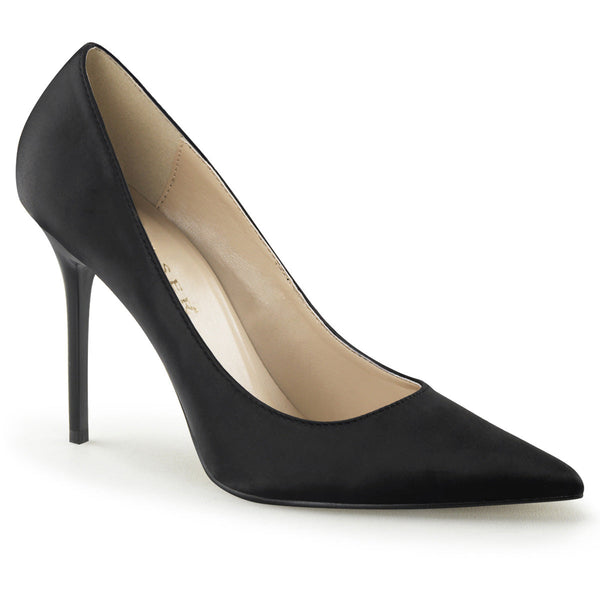 CLASSIQUE-20 Pumps Satin Schwarz von Pleaser
