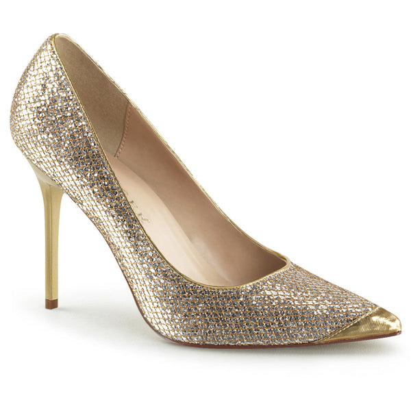CLASSIQUE-20 Pumps Gold Glitzer von Pleaser