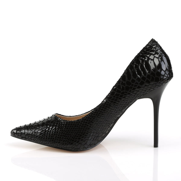 CLASSIQUE-20SP Pumps Schwarz Snake-Print Leder von Pleaser – Ansicht 3