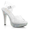 COCKTAIL-508DM Plateau Sandaletten Glitzer Silber von Fabulicious