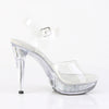 COCKTAIL-508RSI Plateau High Heel Sandaletten - Silber Glitzer Transparent von Fabulicious – Ansicht 5