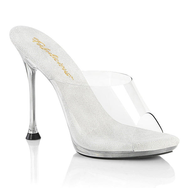 CUPID-401 - Pantoletten - Silber/Transparent von Fabulicious