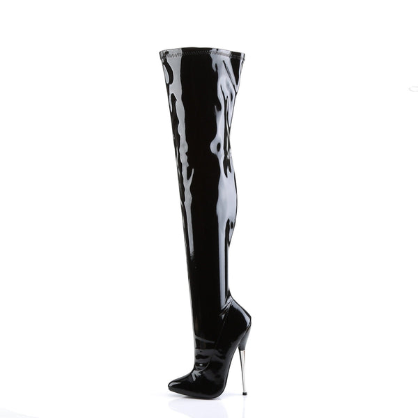 DAGGER-3000 Overknee Stiefel Schwarz von Devious – Ansicht 3
