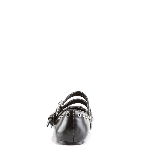 DAISY-03 Pantoletten Schuhe Schwarz mit Totenköpfen von DemoniaCult – Ansicht 4