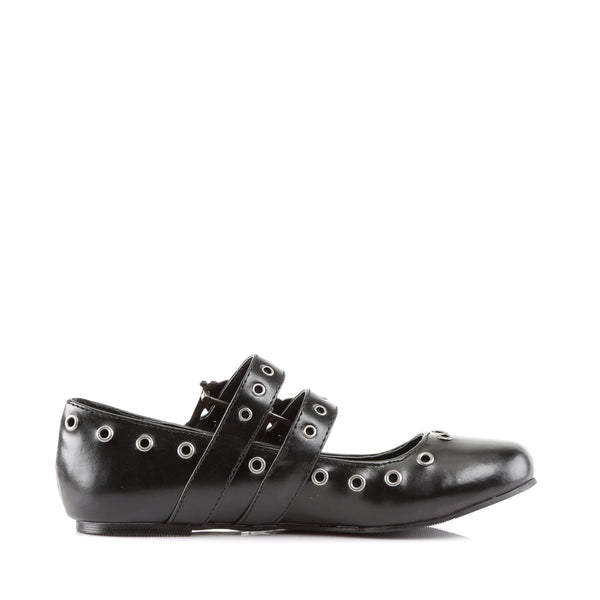 DAISY-03 Pantoletten Schuhe Schwarz mit Totenköpfen | DemoniaCult SALE