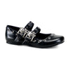 DAISY-03 Pantoletten Schuhe Schwarz mit Totenköpfen von DemoniaCult