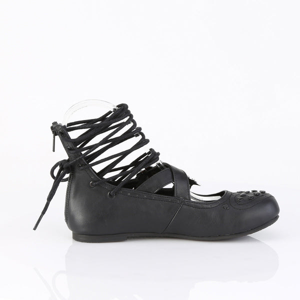 DAISY-11 Schnürrschuh - Schwarz Matt von DemoniaCult – Ansicht 5