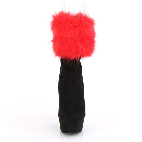 DELIGHT-1000 Plateau Stiefeletten Schwarz Velour von Pleaser – Ansicht 2