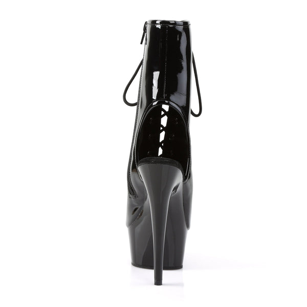 DELIGHT-1016 Plateau Stiefeletten Lack Schwarz von Pleaser – Ansicht 4