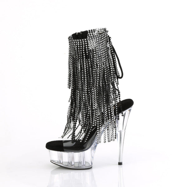 DELIGHT-1017RSF - Plateau Stiefeletten - Schwarz mit Strass von Pleaser – Ansicht 3