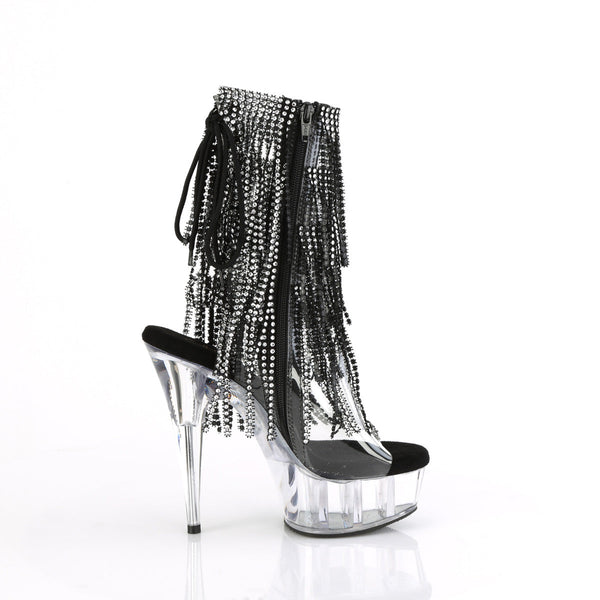 DELIGHT-1017RSF - Plateau Stiefeletten - Schwarz mit Strass von Pleaser – Ansicht 5
