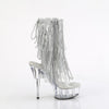 DELIGHT-1017RSF - Plateau Stiefeletten Peeptoe mit offener Verse - Silber von Pleaser – Ansicht 5