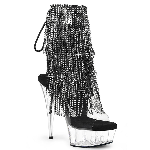 DELIGHT-1017RSF - Plateau Stiefeletten - Schwarz mit Strass von Pleaser