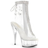 DELIGHT-1018C-2RS - Plateau Stiefeletten - Transparent mit Strass von Pleaser