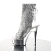 DELIGHT-1018G Plateau Stiefeletten Silber Glitzer von Pleaser – Ansicht 3
