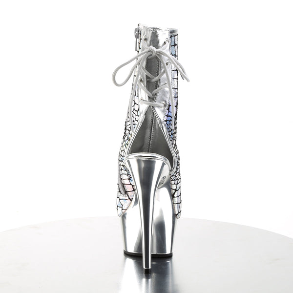 DELIGHT-1018HG Plateau Stiefeletten Silber von Pleaser – Ansicht 4