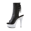 DELIGHT-1018LG Plateau Stiefeletten - Schwarz/Silber von Pleaser – Ansicht 3