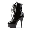 DELIGHT-1020 Plateau Stiefeletten Lack Schwarz von Pleaser – Ansicht 3