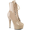 DELIGHT-1020 - Plateau Stiefeletten - Beige Lack von Pleaser