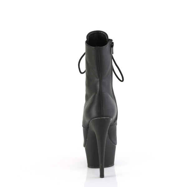 DELIGHT-1021 - Plateau Peeptoe Stiefeletten - Schwarz Matt von Pleaser – Ansicht 4