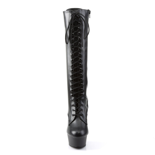 DELIGHT-2023 Plateau Stiefel Schwarz Matt von Pleaser – Ansicht 2