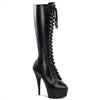 DELIGHT-2023 Plateau Stiefel Schwarz Matt von Pleaser