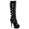 DELIGHT-2049 Plateau Stiefel Schwarz Lack von Pleaser
