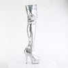 DELIGHT-3000HWR - Plateau Overknee Stiefel - Silber von Pleaser – Ansicht 5