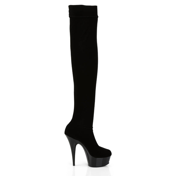 DELIGHT-3002 Plateau Overknee Stiefel Schwarz von Pleaser – Ansicht 5