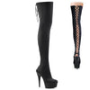 DELIGHT-3003 Plateau Overknee Stiefel - Schwarz matt von Pleaser
