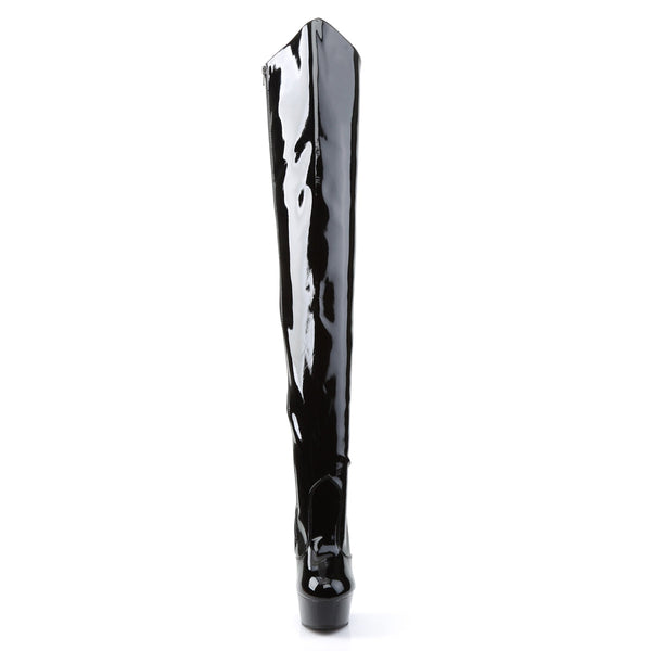 DELIGHT-3010 Plateau Overknee Stiefel Schwarz Lack von Pleaser – Ansicht 2