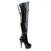 DELIGHT-3010 Plateau Overknee Stiefel Schwarz Lack von Pleaser – Ansicht 5